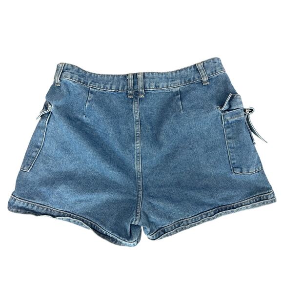 Cotton- cargo - short jean shorts- pockets- with unique closure-11 Y2K sixty six - Picture 2 of 9